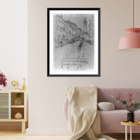 Historic Framed Print, Ria S. Barbara - where Whistler first lived,  17-7/8" x 21-7/8"