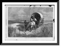Historic Framed Print, The Whiskey peddler on the Plains [Horse-drawn covered wagon],  17-7/8" x 21-7/8"