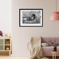 Historic Framed Print, The Whiskey peddler on the Plains [Horse-drawn covered wagon],  17-7/8" x 21-7/8"