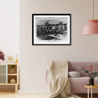 Historic Framed Print, Interior of Fort Sumter after bombardment from Morris Island,  17-7/8" x 21-7/8"