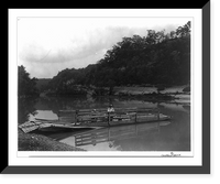 Historic Framed Print, [Ferry on Cumberland River near Burkesville, Kentucky],  17-7/8" x 21-7/8"