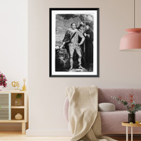 Historic Framed Print, The landing of Christopher Columbus,  17-7/8" x 21-7/8"