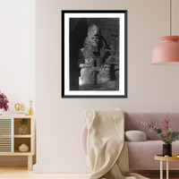 Historic Framed Print, Colossel figure at Abou Simbel, Nubia.Frith.,  17-7/8" x 21-7/8"