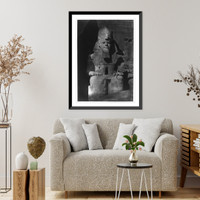 Historic Framed Print, Colossel figure at Abou Simbel, Nubia.Frith.,  17-7/8" x 21-7/8"
