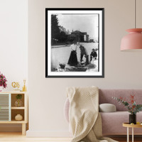 2 men and a woman cooking on the street after the San Francisco earthquake and fire, Antique Wall Art