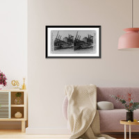 Historic Framed Print, Looking up 22d St. from corner of Avenue T, ruins of Galveston, Texas, [after hurricane],  17-7/8" x 21-7/8"