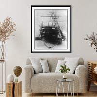 Historic Framed Print, U.S.S. TENNESSEE [view of stern with eagle ornament],  17-7/8" x 21-7/8"