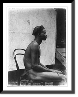 African man seated on chair, 3/4 lgth., right profile, Antique Wall Art