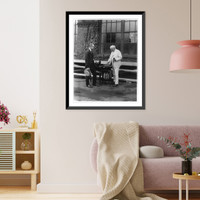 Thomas A. Edison with his dictating machine, and A.A. bratton, Antique Print