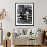 Thomas A. Edison with his dictating machine, and A.A. bratton, Antique Print