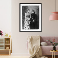 Lillie Langtry and Sarah Bernhardt standing side by side, Antique Wall Art