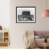 Historic Framed Print, Peking - inside view of gateway leading toward the Emperor's Palace,  17-7/8" x 21-7/8"