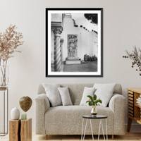 Historic Framed Print, Statue of bas-relief recently exhumed from the ruins of Carthage and restored,  17-7/8" x 21-7/8"