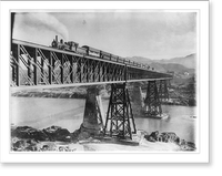 Fortified Northwestern Railway bridge over the Indus at Attock Classic, Historic Print