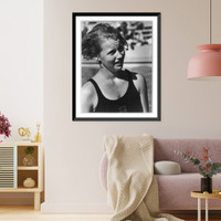 Historic Framed Print, Die dreizehnjahrige Majorie Gestring - USA - Goldmedaille im Kunstpringen,  17-7/8" x 21-7/8"