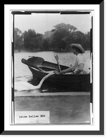 Historic Framed Print, Helen Keller in a boat by shore - 2,  17-7/8" x 21-7/8"