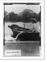 Historic Framed Print, Helen Keller in a boat by shore - 2,  17-7/8" x 21-7/8"