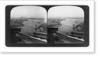 Historic Framed Print, East River and Williamsburg Bridge, from Brooklyn Tower of Brooklyn Bridge, New York City,  17-7/8" x 21-7/8"