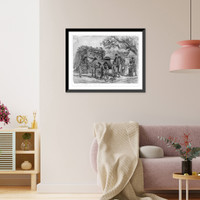 Historic Framed Print, Shoeing a mule,  17-7/8" x 21-7/8"
