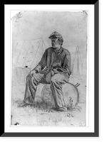 Historic Framed Print, [Drummer boy, taking a rest, Culpeper, Va.].EF.,  17-7/8" x 21-7/8"