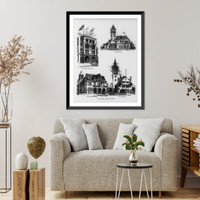 Types of modern American Fire houses, Vintage Poster