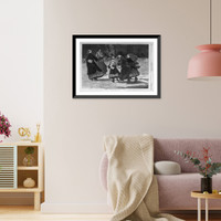 Historic Framed Print, Winter - a skating scene,  17-7/8" x 21-7/8"