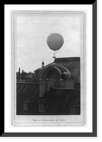 Historic Framed Print, [Captive balloon of Henri Giffard over Paris, 1878; low above Saint Roch church],  17-7/8" x 21-7/8"