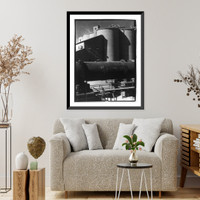 Historic Framed Print, [Cement plant, Puerto Rico],  17-7/8" x 21-7/8"