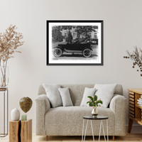 Historic Framed Print, Side view of a Ford touring car,  17-7/8" x 21-7/8"