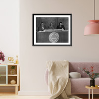 Left to right seated at microphones: Sen. Joseph McCarthy, Theodore Granik and Rep. Eugene McCarthy on television show American Forum of the Air"" Classic, Antique Wall Art