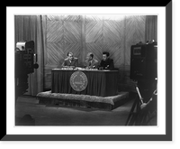 Sen. Joseph McCarthy, Theodore Granik and Rep. Eugene McCarthy in front of 2 TV cameras on American Forum of the Air, Antique Poster