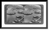Looking N. over vessels in harbor to fortified hills that defend the port of Nagasaki, Japan, Antique Wall Art