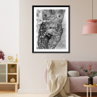 Historic Framed Print, [Nude, front view from shoulders to knees, in water],  17-7/8" x 21-7/8"