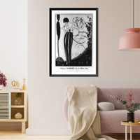 Historic Framed Print, [French perfumes advertisements, with Art Nouveau illus: Parfum Kalys" by Grunelles]",  17-7/8" x 21-7/8"