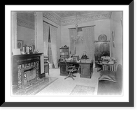Government? office with man seated at desk, Washington, D.C.; fireplace in left foregrd, Vintage Wall Art