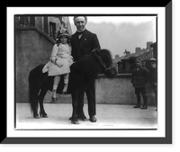 Historic Framed Print, [Houdini with child on pony],  17-7/8" x 21-7/8"
