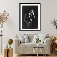 Historic Framed Print, [Houdini and The Unmasking of Robert-Houdin"]",  17-7/8" x 21-7/8"