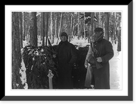 2 men of Goering's hunting party standing in blind, Bialowiecza, Poland, Vintage Wall Art
