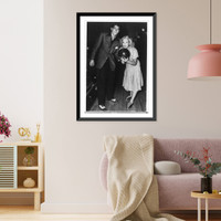 Ronald Reagan with Jane Wyman holding bowling ball on bowling alley; scene from Brother Rat, Historic Print
