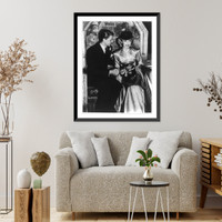 Newly-wed Mr. and Mrs. Reagan tested the wishing chair of Wee Kirk of the Heather"", Vintage Wall Art
