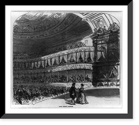 Laura Keene's Varieties Man and woman on stage; crowded theater in backgrd, Historic Print