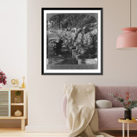 Peasant praying before long row of images of the God of Light - So. bank Diya river (E.), Nikko, Japan. Classic, Antique Poster