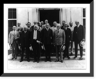 19 banker members of State Drought Relief Committee posed on the steps of the White House executive offices following their conference with President Hoover, Vintage Poster