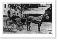 Walt Whitman and friend Bill Duckett in carriage, Antique Print