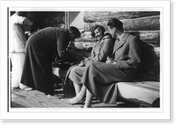 Historic Framed Print, [G&ouml;ring with Swedish guests in bathrobes on porch at G&ouml;ring's home, Carinhall, E. Prussia],  17-7/8" x 21-7/8"