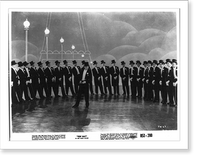 Scene from Top Hat"; Fred Astaire dancing with large group of men", Antique Poster