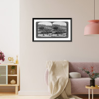 Historic Framed Print, Typical houses outside the city - from City Wall S.E. over street leading to South Gate - Seoul, Korea,  17-7/8" x 21-7/8"