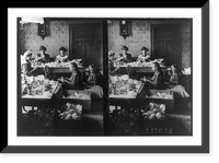 5 girls making ornaments in tenement, Antique Wall Art