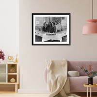 Historic Framed Print, [Group portrait of five women belonging to the NAACP Planning Committee standing behind two tables with sign reading Join NAACP Now"]",  17-7/8" x 21-7/8"