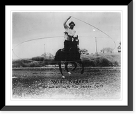 Will Rogers in action with his lasso on horseback, 1917 Classic, Vintage Print